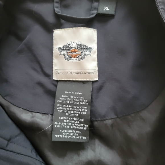 Harley-Davidson Black and Orange Bomber Jacket with Protective Padding - Picture 6 of 7